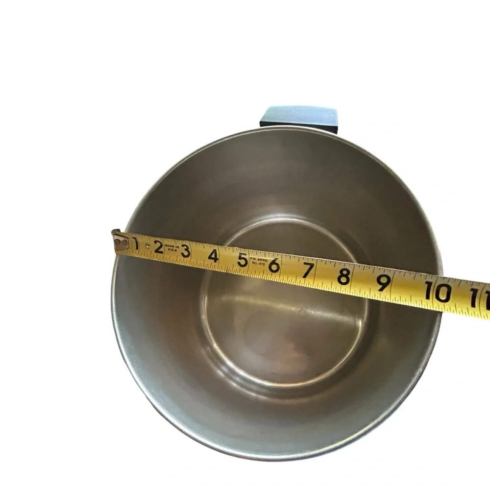 Vtg Revere Ware 10 Qt Stock Pot Lid Rome NY‎ USA Stainless Steel Copper Bottom